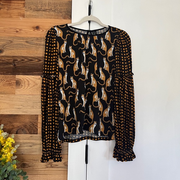 Anthropologie Bl-nk London Brienz Leopard Print Top - Picture 3 of 5